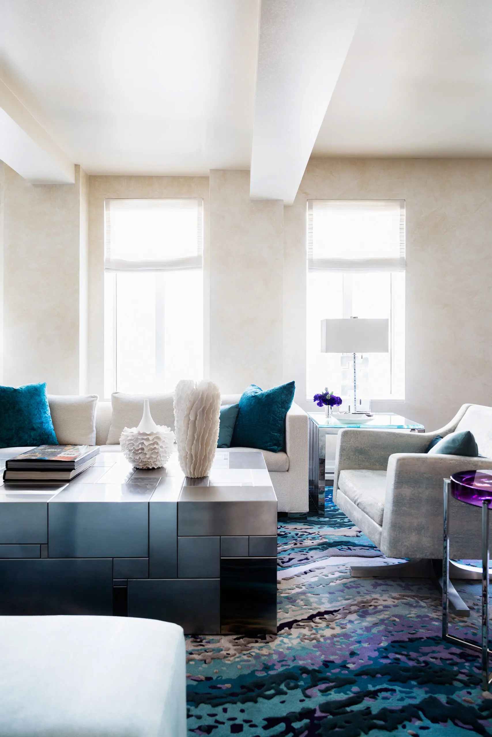 A well feathered empty next designed by Jamie Drake and photographed by Brittany Ambridge